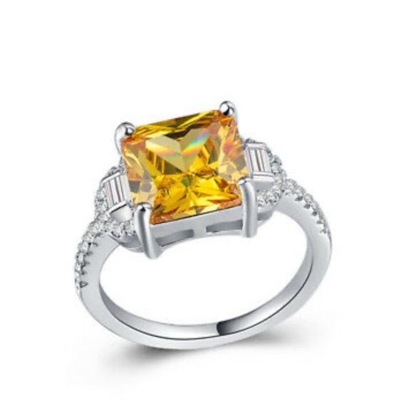 925 Sterling Silver Luxury Citrine Ring - Picture 4 of 5